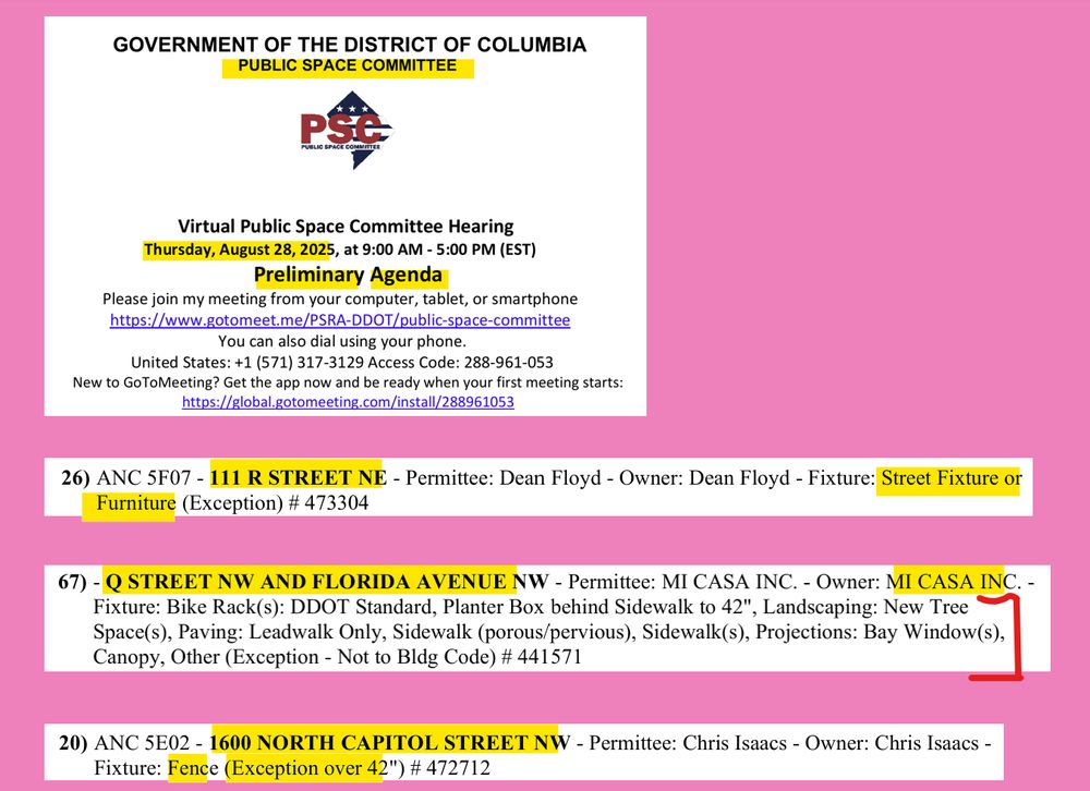 will these items appear on the FINAL agenda?  we shall see.