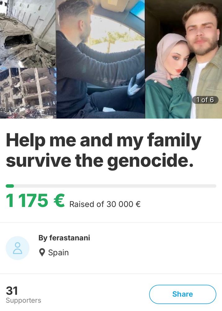 Donation campaign page: Help me and my family survive the genocide