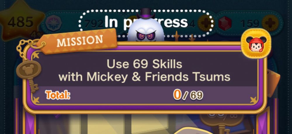 Tsum goal is “use 69 skills with Mickey and Friends”