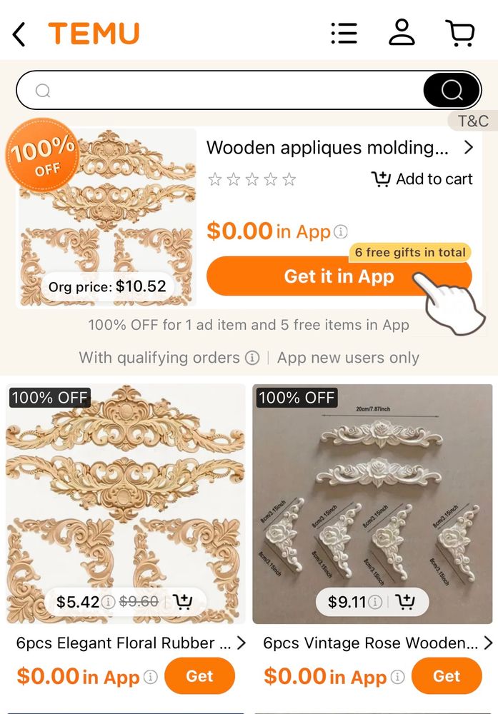 Temu listing for cheap dictator trim as seen in the Oval Office. 