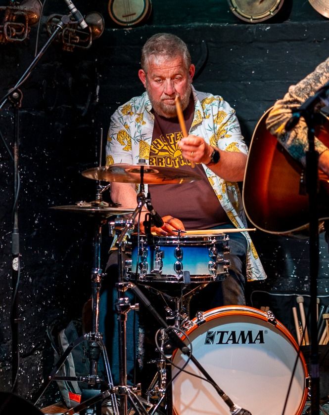 Drummer Tim Watts performing at The Pump,Trowbridge