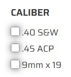 A screen grab from hk-usa.com, showing the relatively slow and/or weak calibers they offer in their pistols.