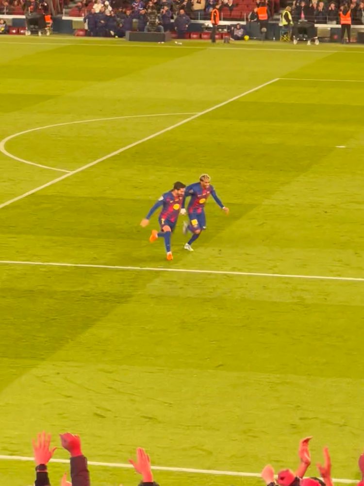 Lamine Yamal and Ferran Torres celebrating after Ferran’s goal/Lamine’s assist