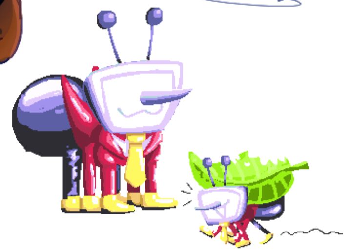 Tenna from deltarune but with the proportions of a cartoon ant