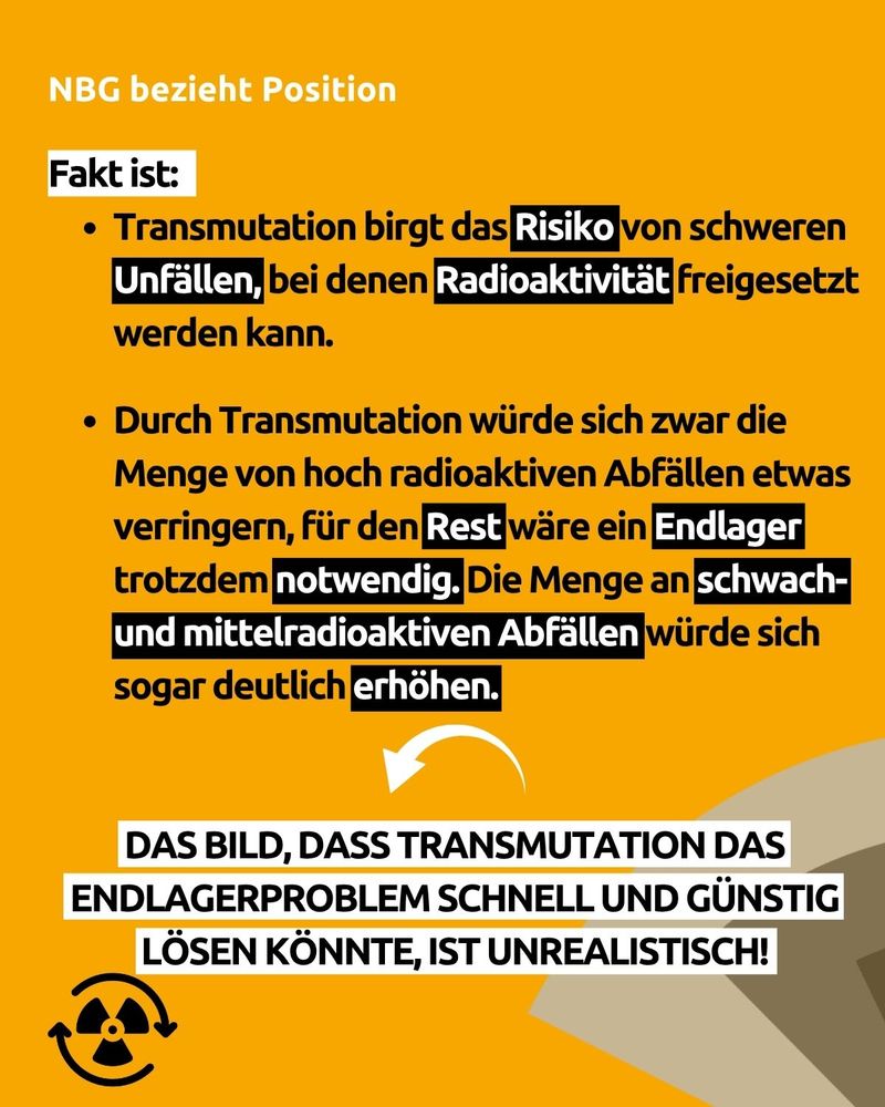 NBG-Position zu Transmutation