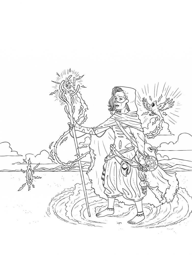 Étape de création de l’illustration pour l’affiche de l’édition 2025 du concours CégepBD : l’encrage.