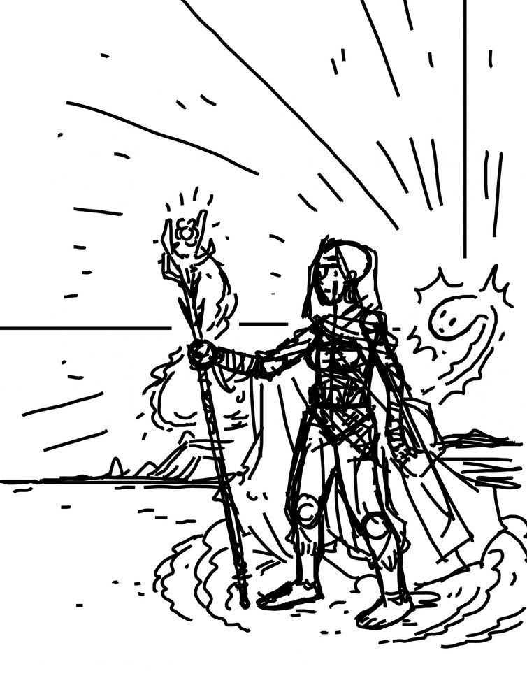 Étape de création de l’illustration pour l’affiche de l’édition 2025 du concours CégepBD : un croquis intermédiaire.