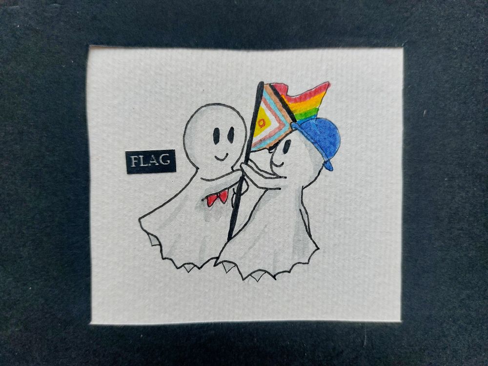 Milou and Charlie are raising the Progress Pride flag