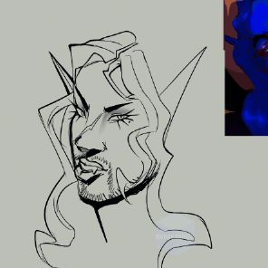 beginning wip of Maxim, face is roughly sketched, hair was still in the process of being sketched out. 