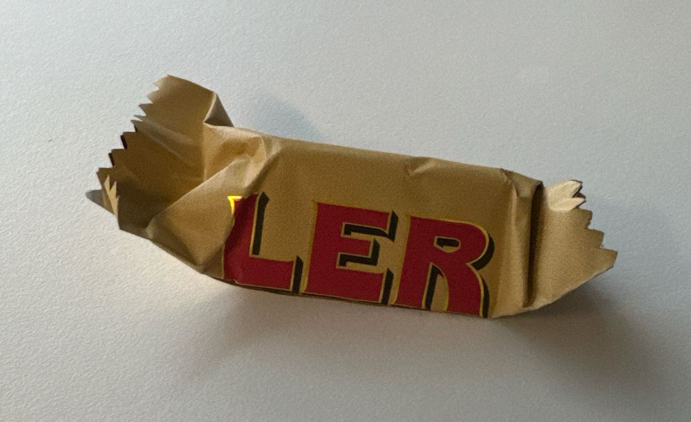 A picture of a mini toblerone chocolate. 