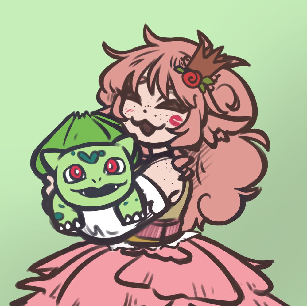 Ai hugs a shiny Bulbasaur