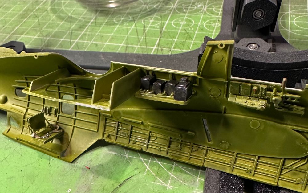 Internal fuselage of 1/48 Academy Grumman TBF Avenger