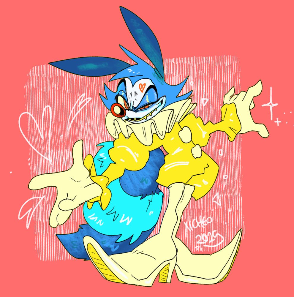 Dan poses in his yellow banana clown outfit.
