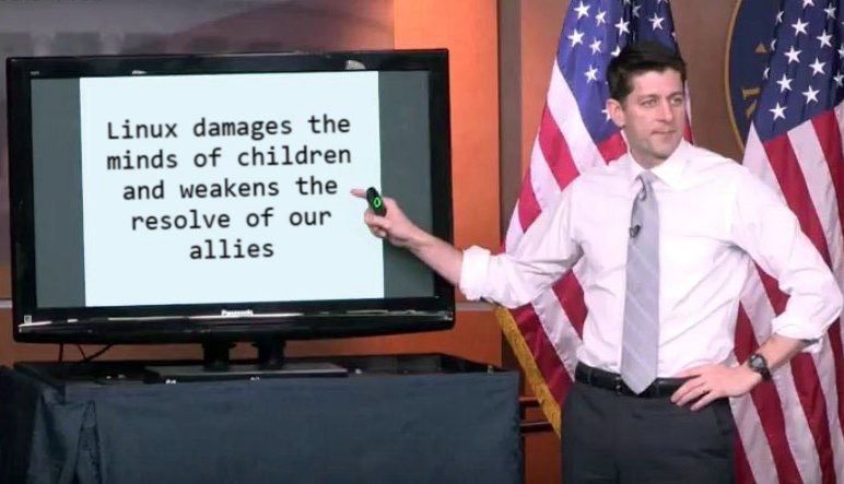 Linux damages the minds of children and weakens the resolve of our allies