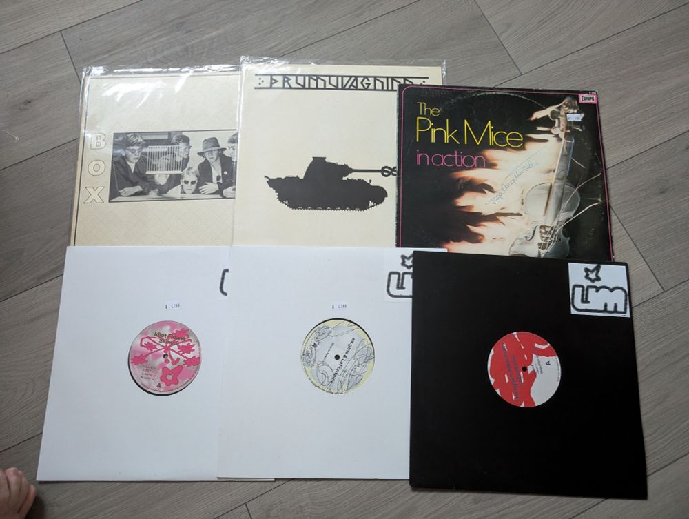 Records by Box, Þrumuvagninn, The Pink Mice, Idiot Flower, ex-girls & LaFontaine, and Í Henglum Alheimsins