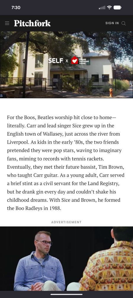 A paragraph from an otherwise great review surrounded by ads. 