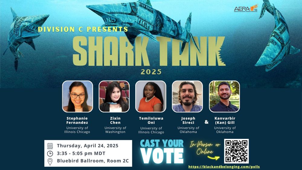 Division C presents Shark Tank 2025. Stephanie Fernandez, Zixin Chen, Temiloluwa Oni, Joseph Sireci, & Kanvarbir Gill. Thursday, April 24, 2025. Cast your vote! https://blackandbelonging.com/polls