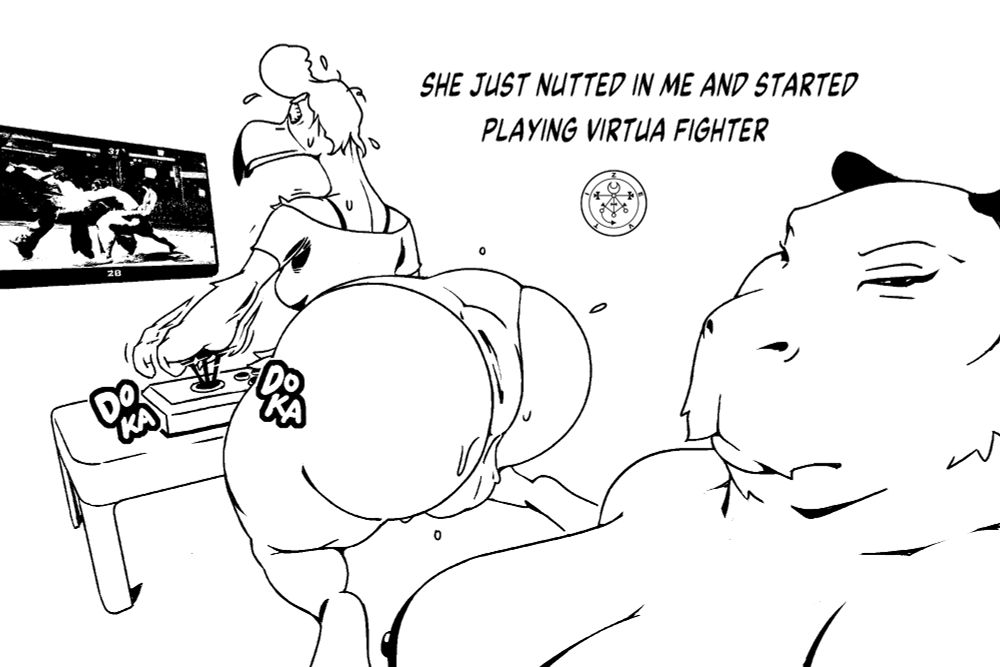 Jessie (annoyed): She just nutted in me and started playing Virtual Fighter

Chenille's fight stick: DOKA DOKA (Joystick rattling)