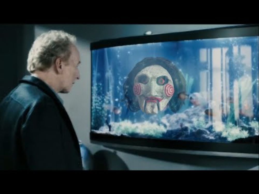 "Tequila" but when they say "Tequila" it's Jigsaw saying "pirahna."