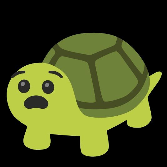 This turtle emoji is shocked and amazed
