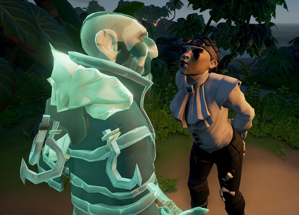 a pirate attempting to kiss Merrick 