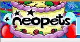 screenshot of the birthday themed banner on Neopets