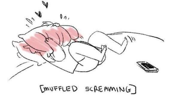 Muffled screaming reaction image 