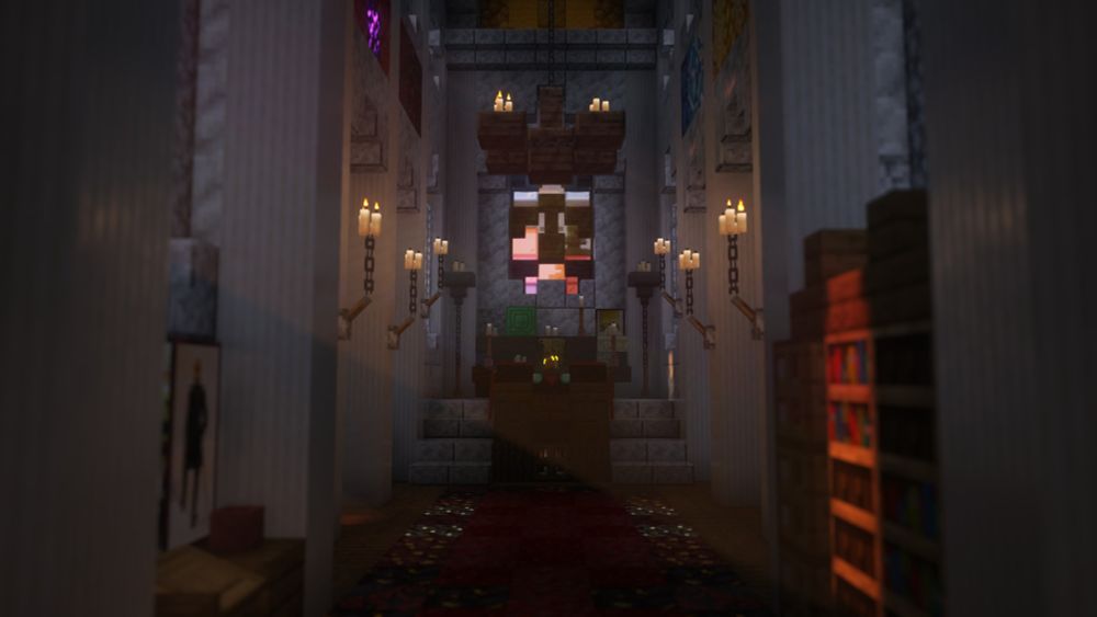 Minecraft screenshot of the interior of the Cathedral.