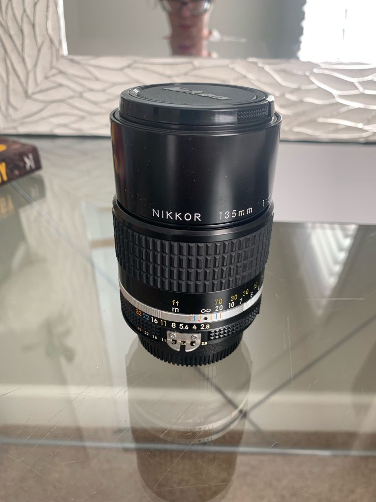 Image of my Nikkor 135mm f/2.8 AIS lens, which is very much tiny compared to other lenses