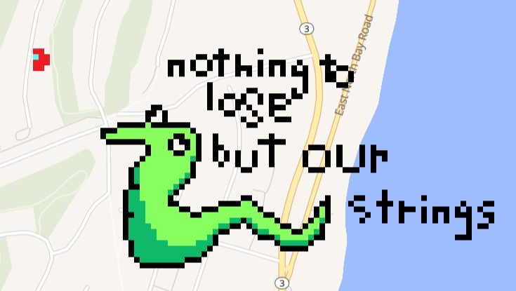 A screenshot from Wplace.live of a green worm off the string with the text 