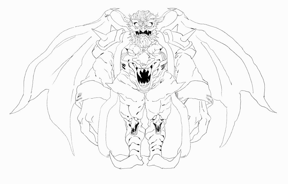 Astaroth from ghosts n’ goblins line art