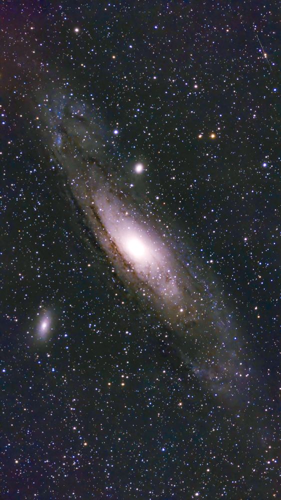 The Andromeda Galaxy through an astrophotography telescope 