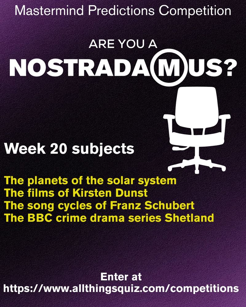 Do some research, predict the answers for week 20 and score points for guessing the answer and mentions in the questions.

