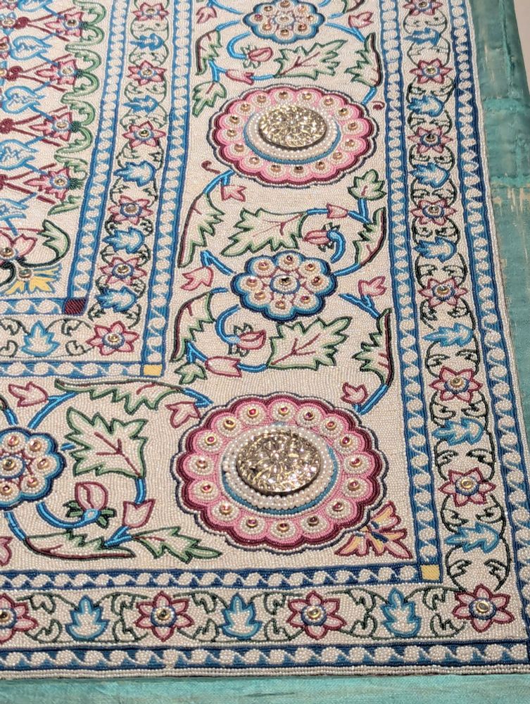 Close up of pearl beading 