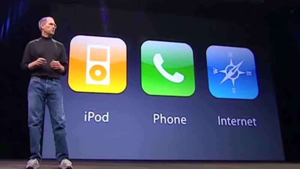 Steve Jobs launches the iPhone: “An iPod, a phone, and an Internet communicator. An iPod, a phone— are you getting it? These are not three separate devices. This is one device”
