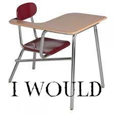 A chair with the words I would over it. 