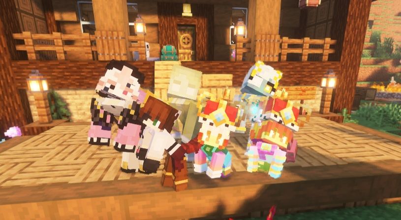 A minecraft screenshot of the family doing a "babygirl" group photo. 

From left to right, back row Jester, Ghostboi and Mali. Front row Faro, Aspen and Omelette. 


Why must goodbyes be so hard....
