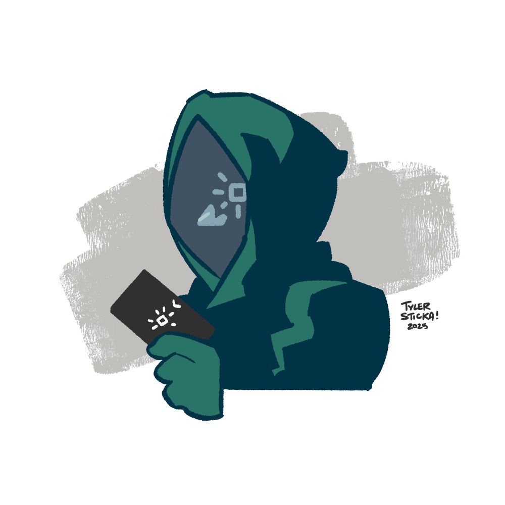 A cloaked member of the Order of the EZIC star readying a message to deliver to the player