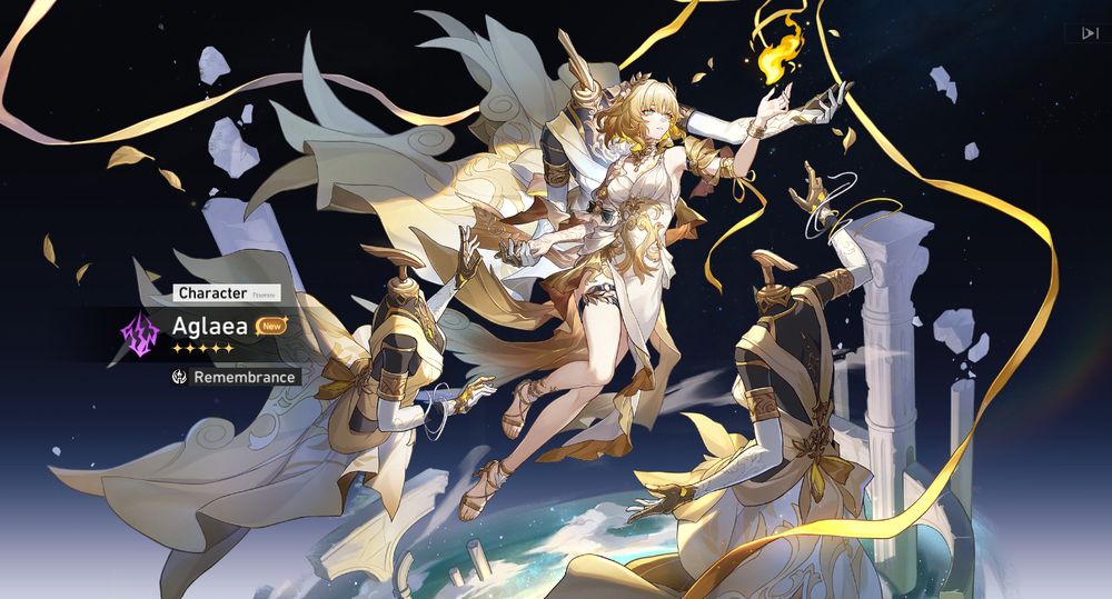 hsr aglaea splash art from gacha