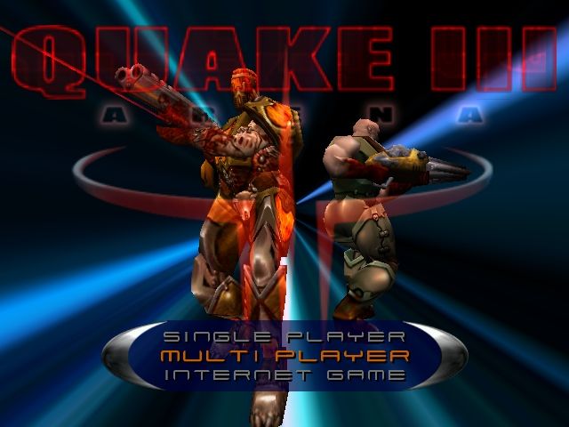Quake 3 arena menu screen. Credit Id Software