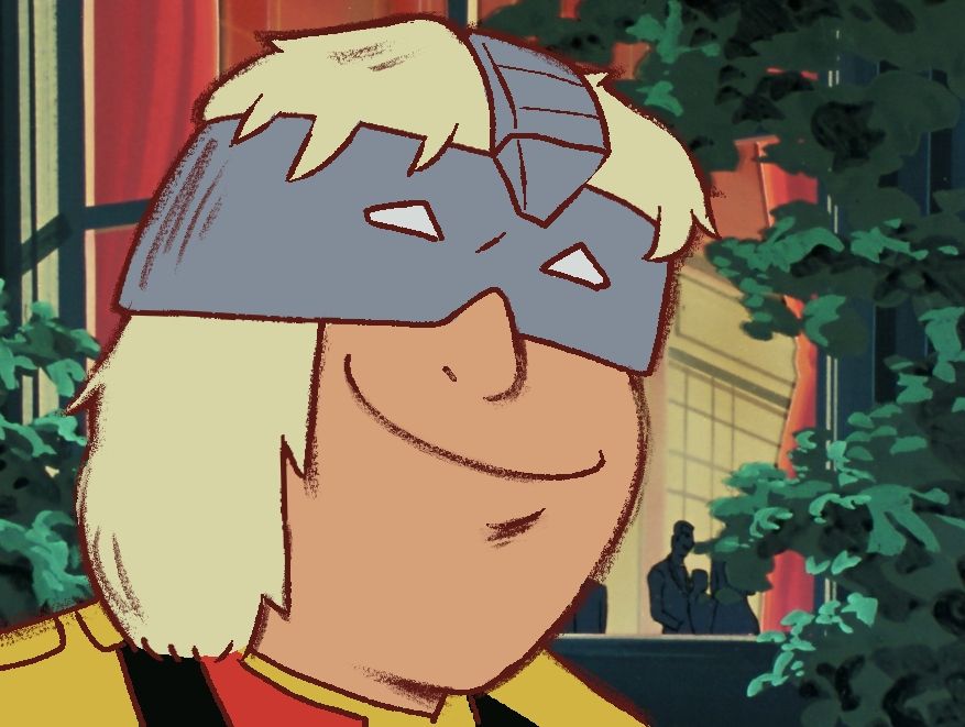 Char Aznable drawn in the bergentruck meme