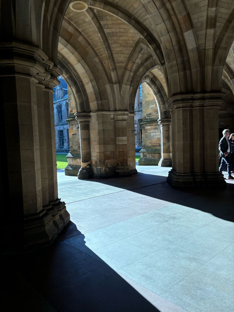 Sunshine in cloister at University of Glasgow 