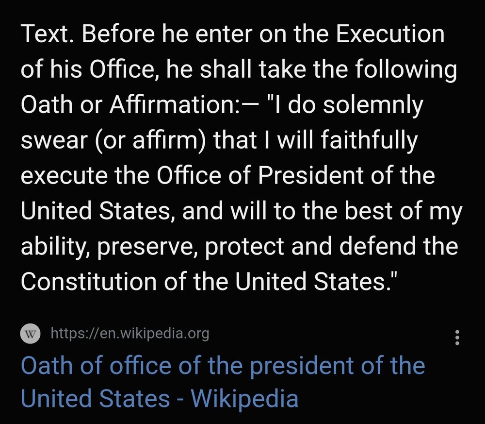 Text showing the oath he took 