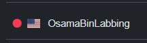 Arkadyzja username "OsamaBinLabbing" (US Flag)