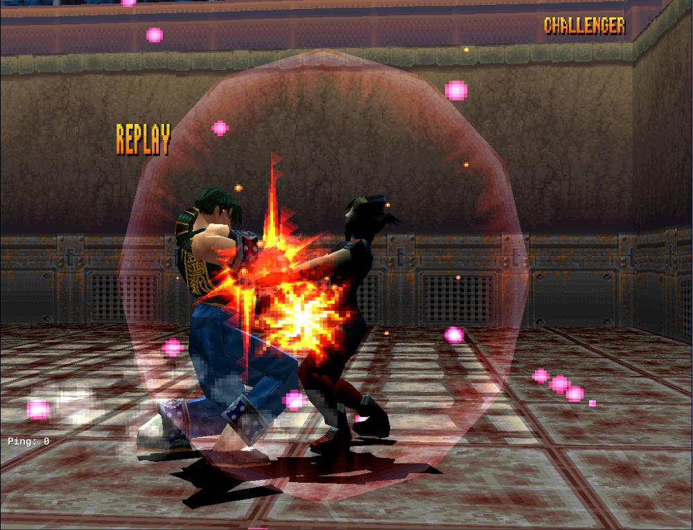 Long in human form rapidly punching Alice the Rabbit for the KO
