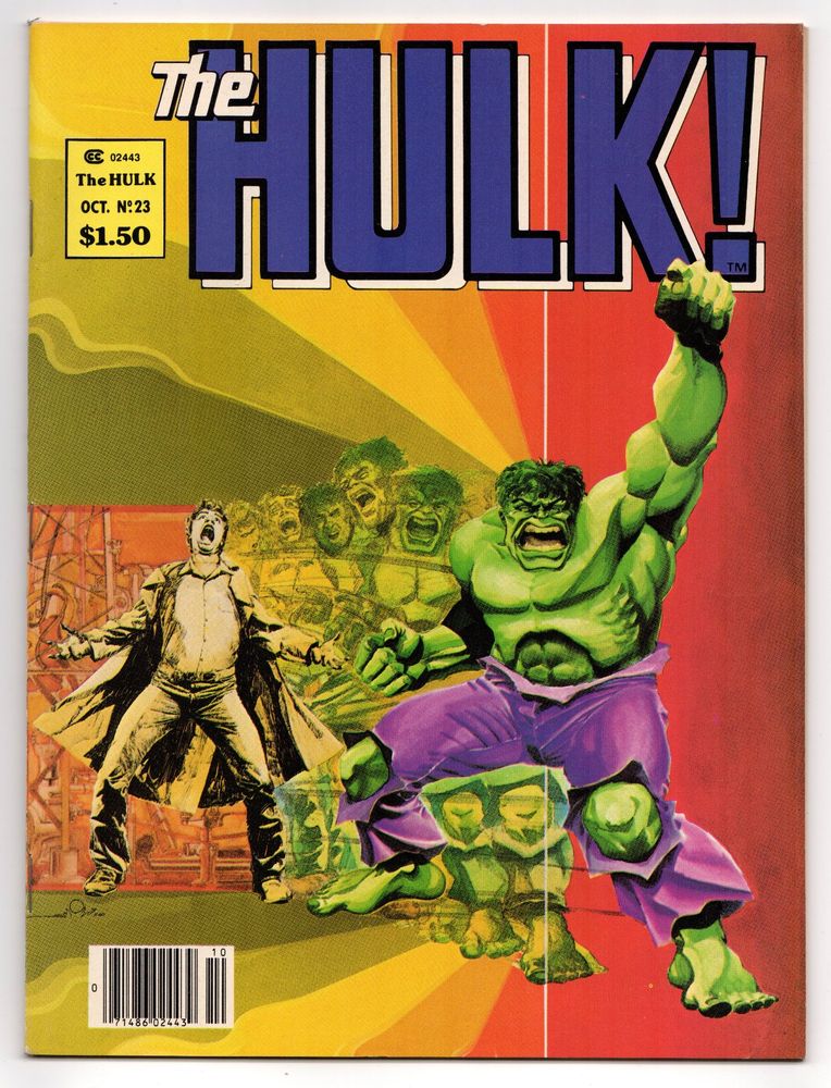 Painted cover by Walter Simonson of Bruce Banner transforming into the Incredible Hulk.