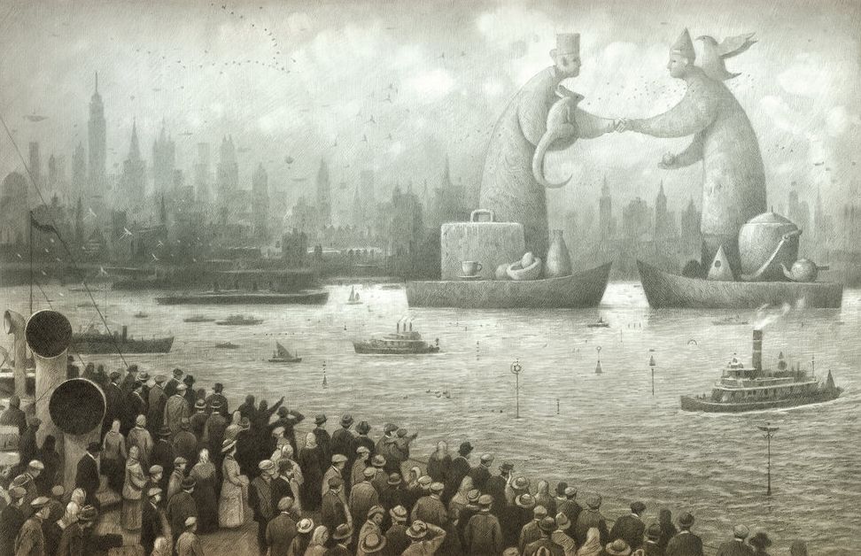 The New Country, 2004-5, graphite pencil, digitally coloured, 60 x 40cm