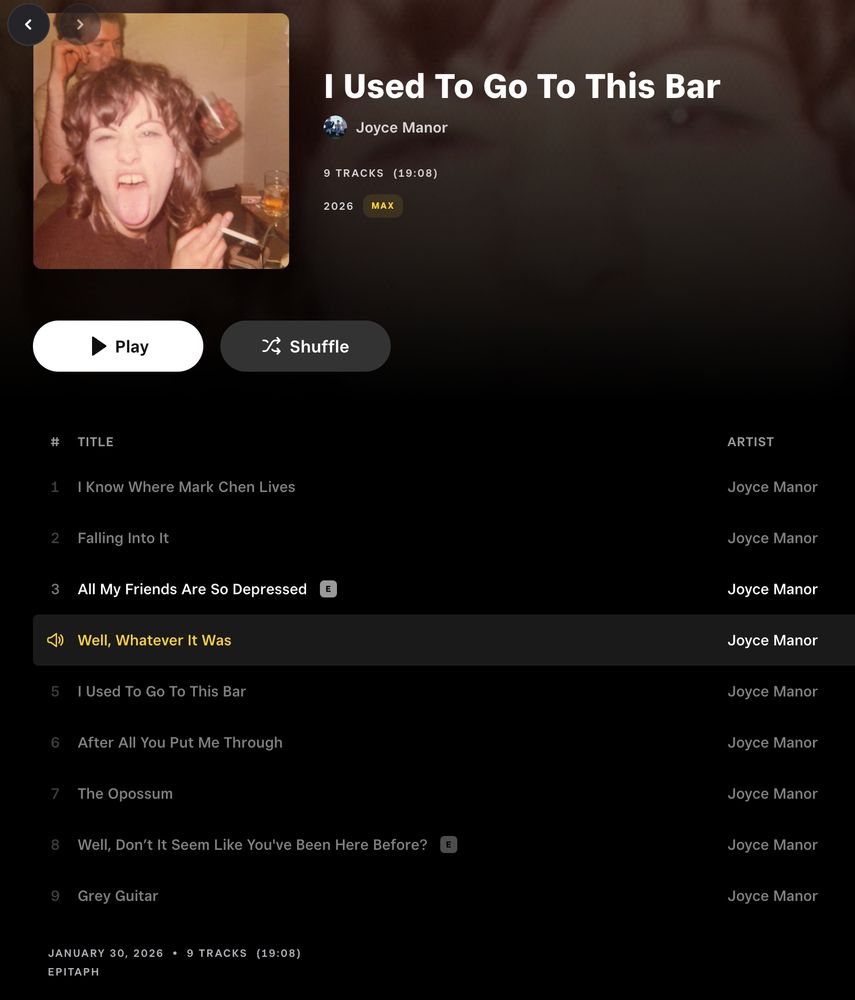I used to go to this bar tracklist