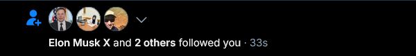 An account impersonating elon musk has followed me. Absolutely fucking not.