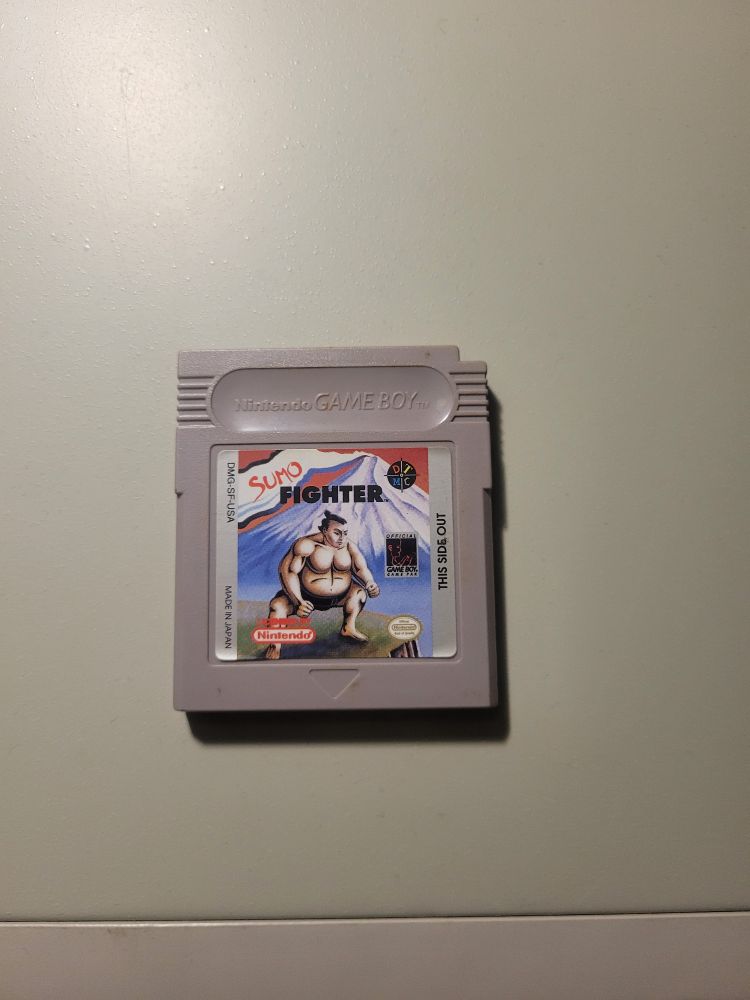 A North American copy of the Game Boy game "Sumo Fighter".